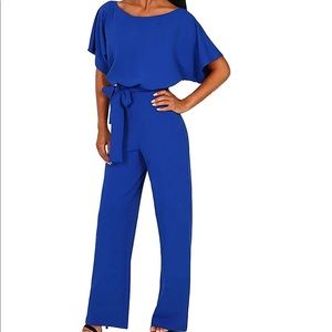 Women’s wide leg tie knot jumpsuits high waist